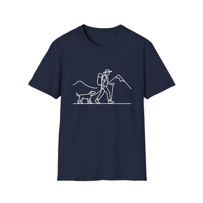 Hiker & Dog Outline line art