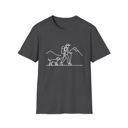 Hiker & Dog Outline line art