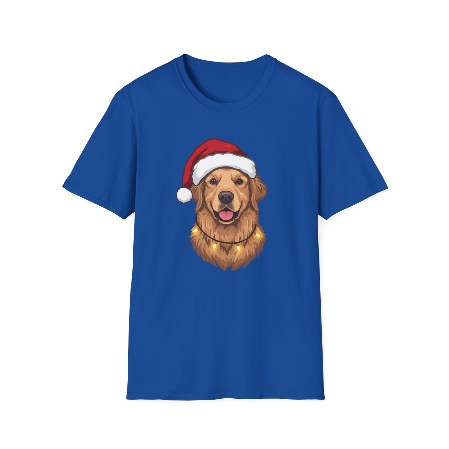 Golden Retriever – Santa Led - Portrait T-shirt