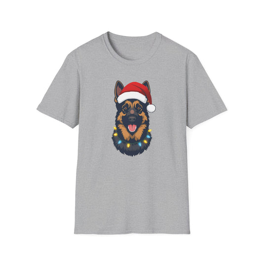 German Shepherd – Santa Led - Portrait T-shirt