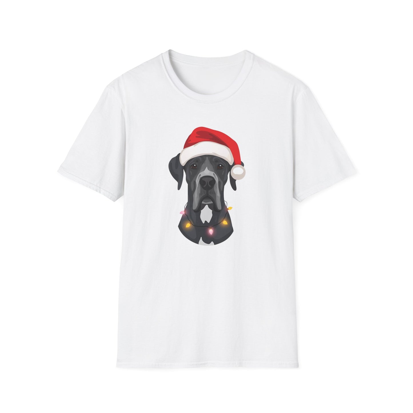 Great Dane – Santa Led - Portrait T-shirt