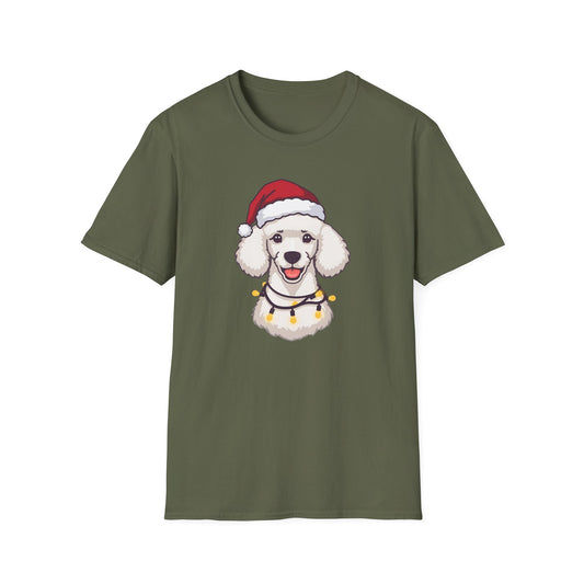 Poodle – Santa Led - Portrait T-shirt