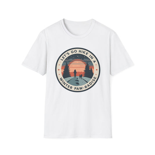 Let’s Go Hike in a Winter Paw-radise T-shirt