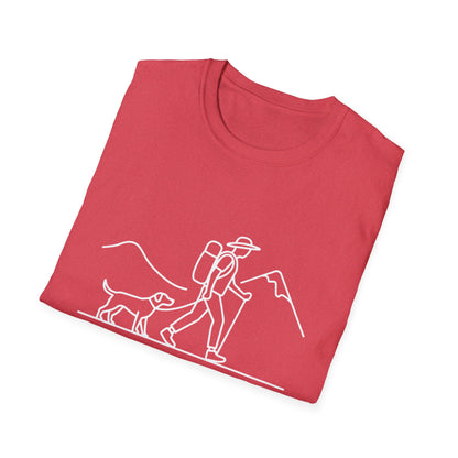 Hiker & Dog Outline line art