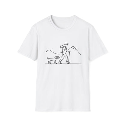 Hiker & Dog Outline line art