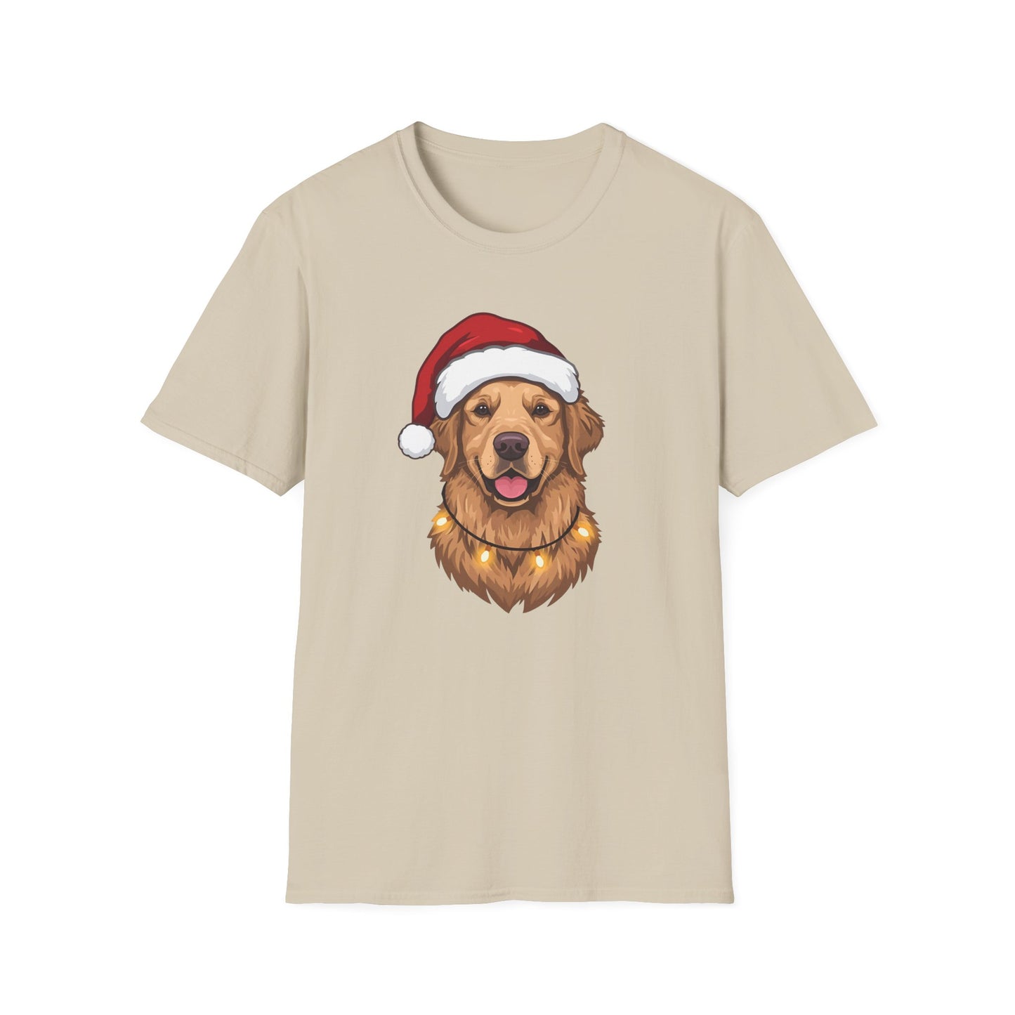 Golden Retriever – Santa Led - Portrait T-shirt