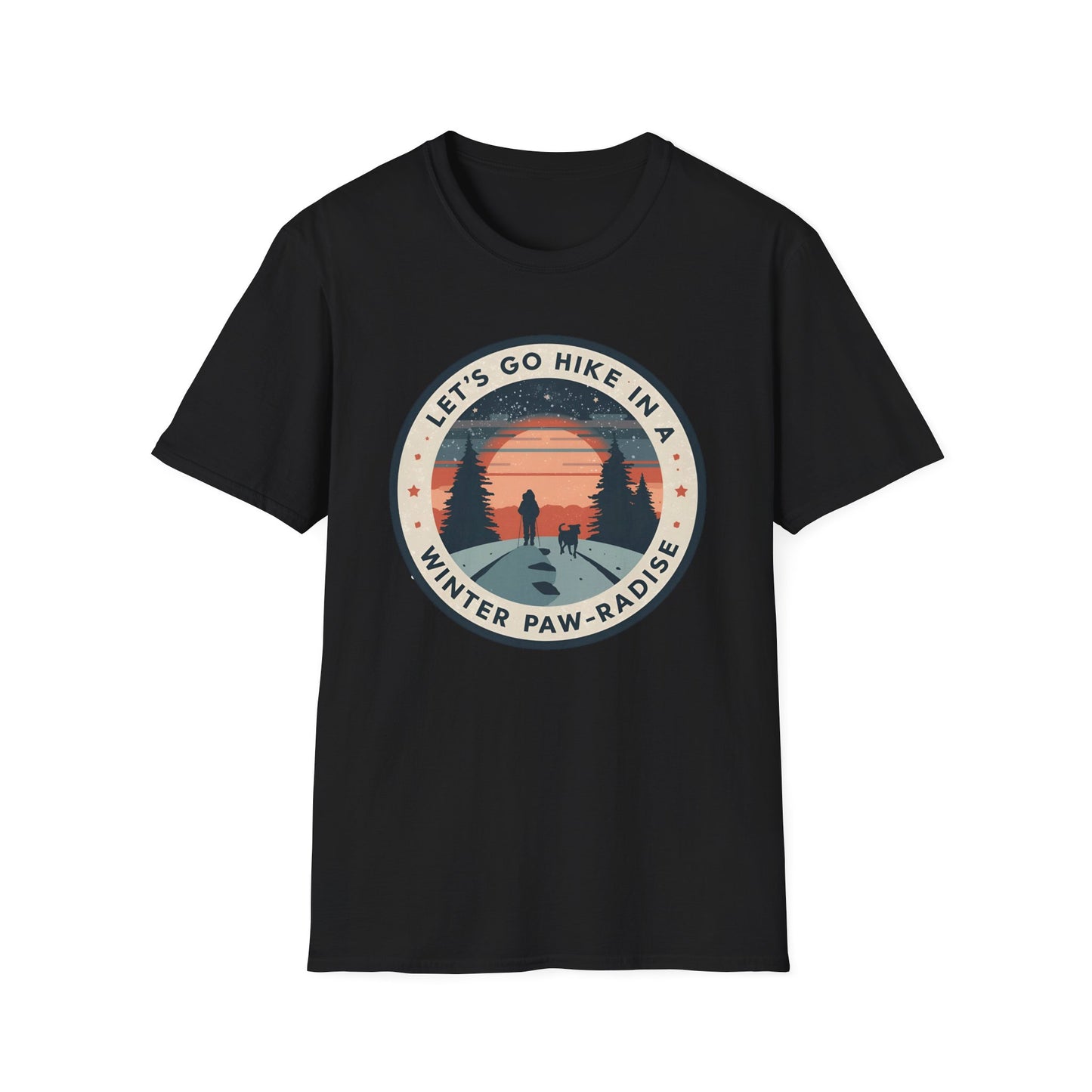 Let’s Go Hike in a Winter Paw-radise T-shirt