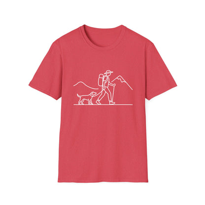 Hiker & Dog Outline line art