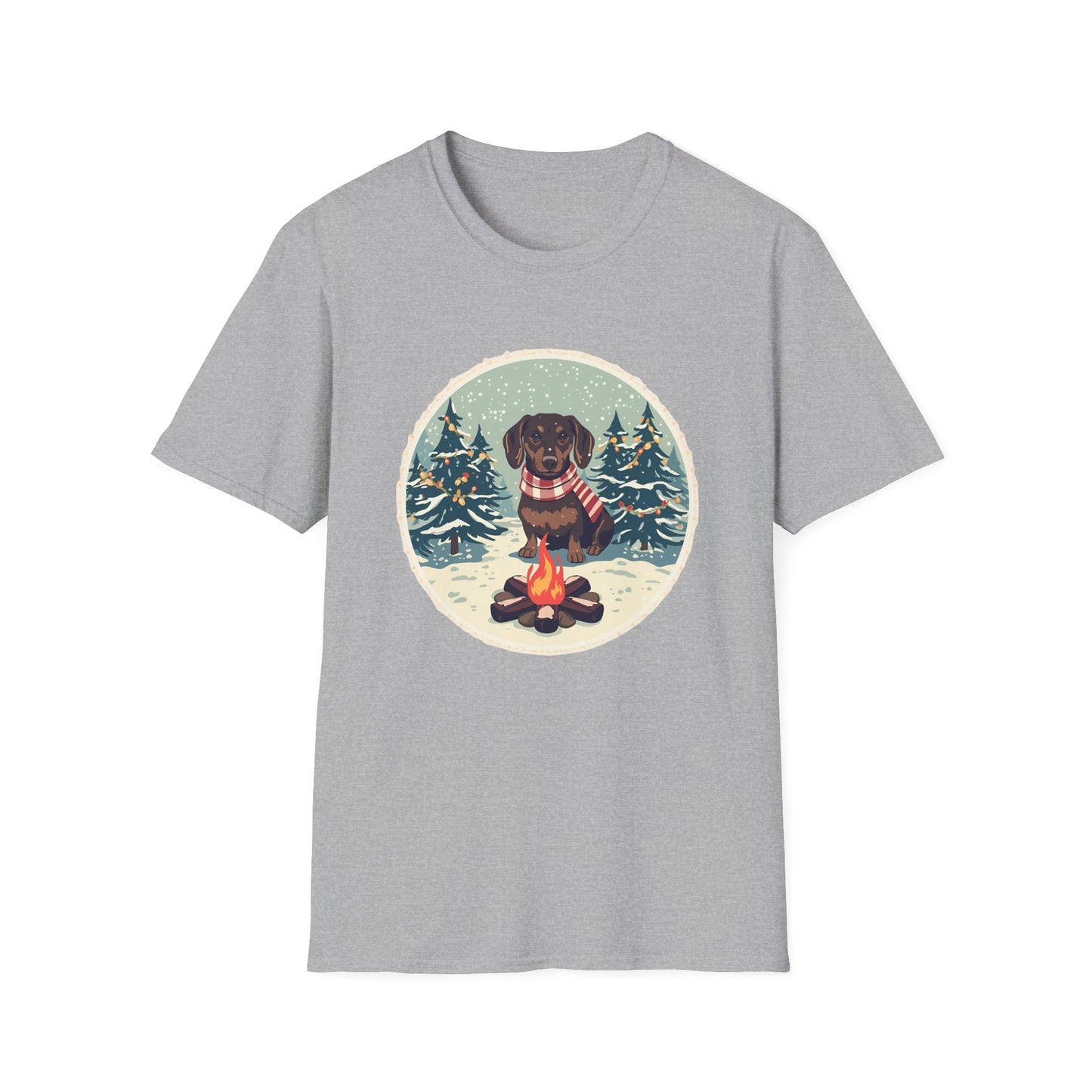 Dachshund – Campfire Christmas T-shirt