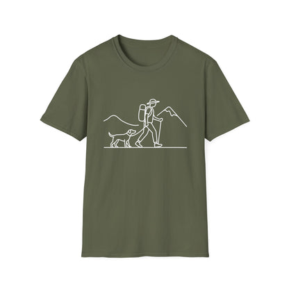 Hiker & Dog Outline line art