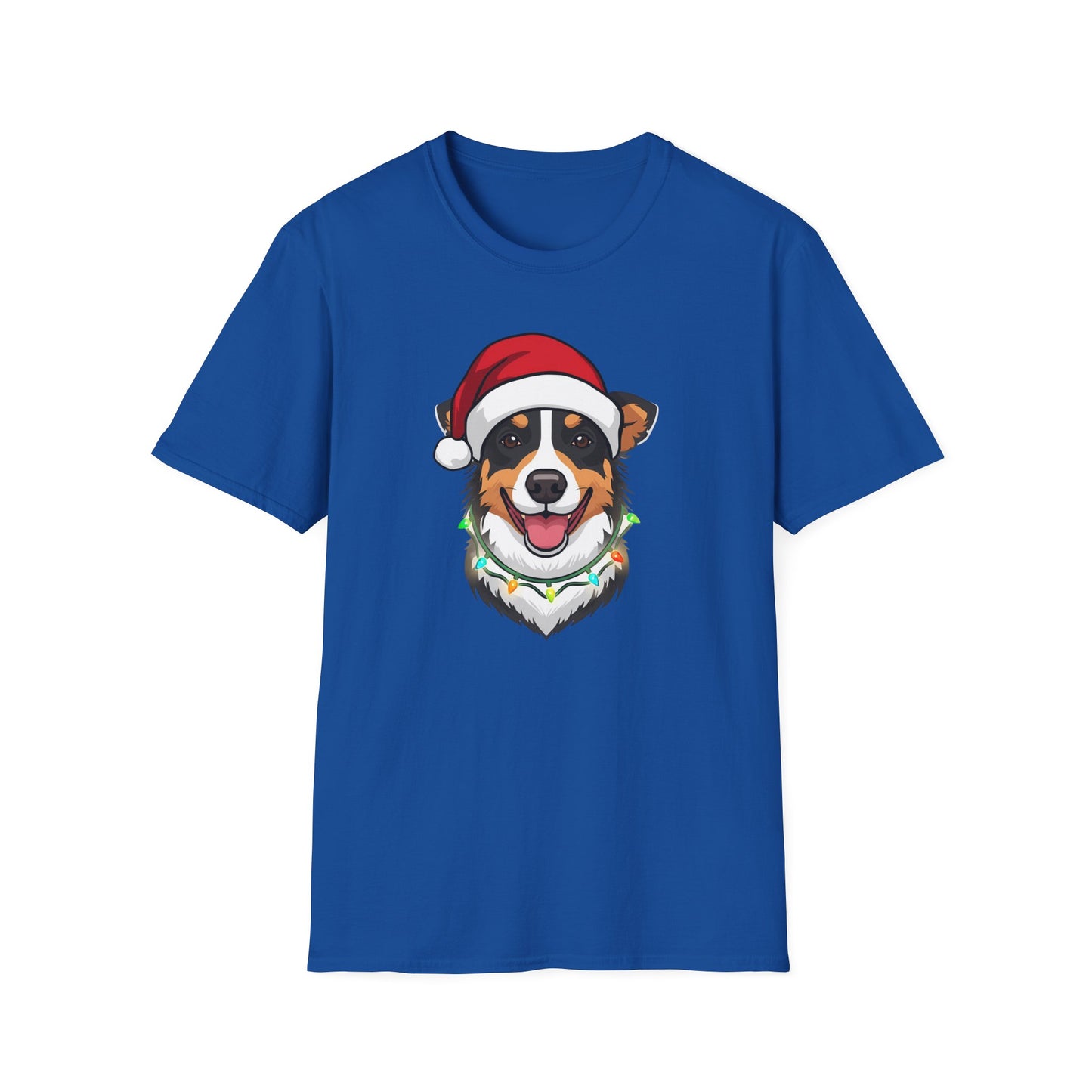 Aussie Cattle Dog – Santa LED Portrait - T-Shirt